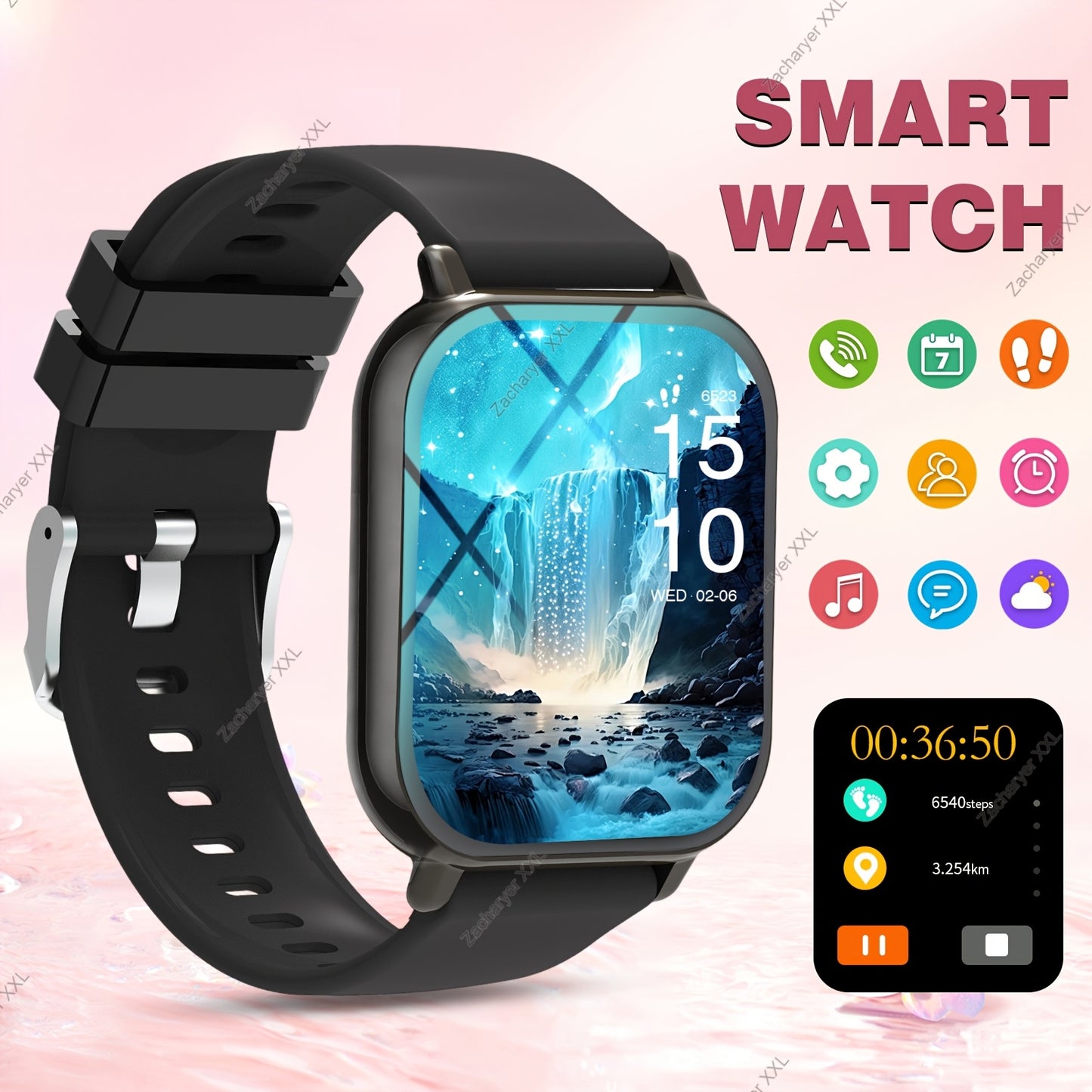 2025 Latest Smart Watch, Unisex Wireless Calling/Receiving, Multiple Sports Modes, Fitness Tracking, Camera Control, Message Notifications, Suitable for iPhone and Android, Great Gift for Family and Friends, Birthday Holiday